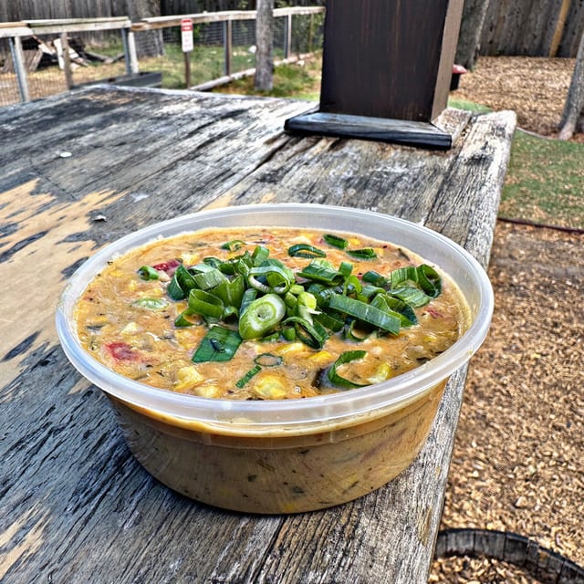 Seasonal Side- Cream Corn Maque Choux.